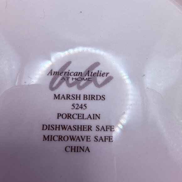 4 American Antelier Marsh Bird Tropical Themed Ceramic Plates 8.5" Diameter - Picture 7 of 11
